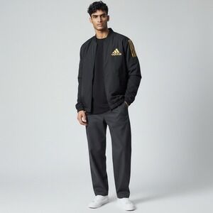 Adidas Training Track Jacket Men's 2XL Black/Gold Track Sports Soccer DX7717 New